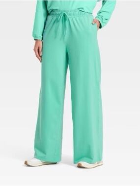 JoyLab™ Women's Washed Jersey Wide Leg Pants - Green - XL or XXL